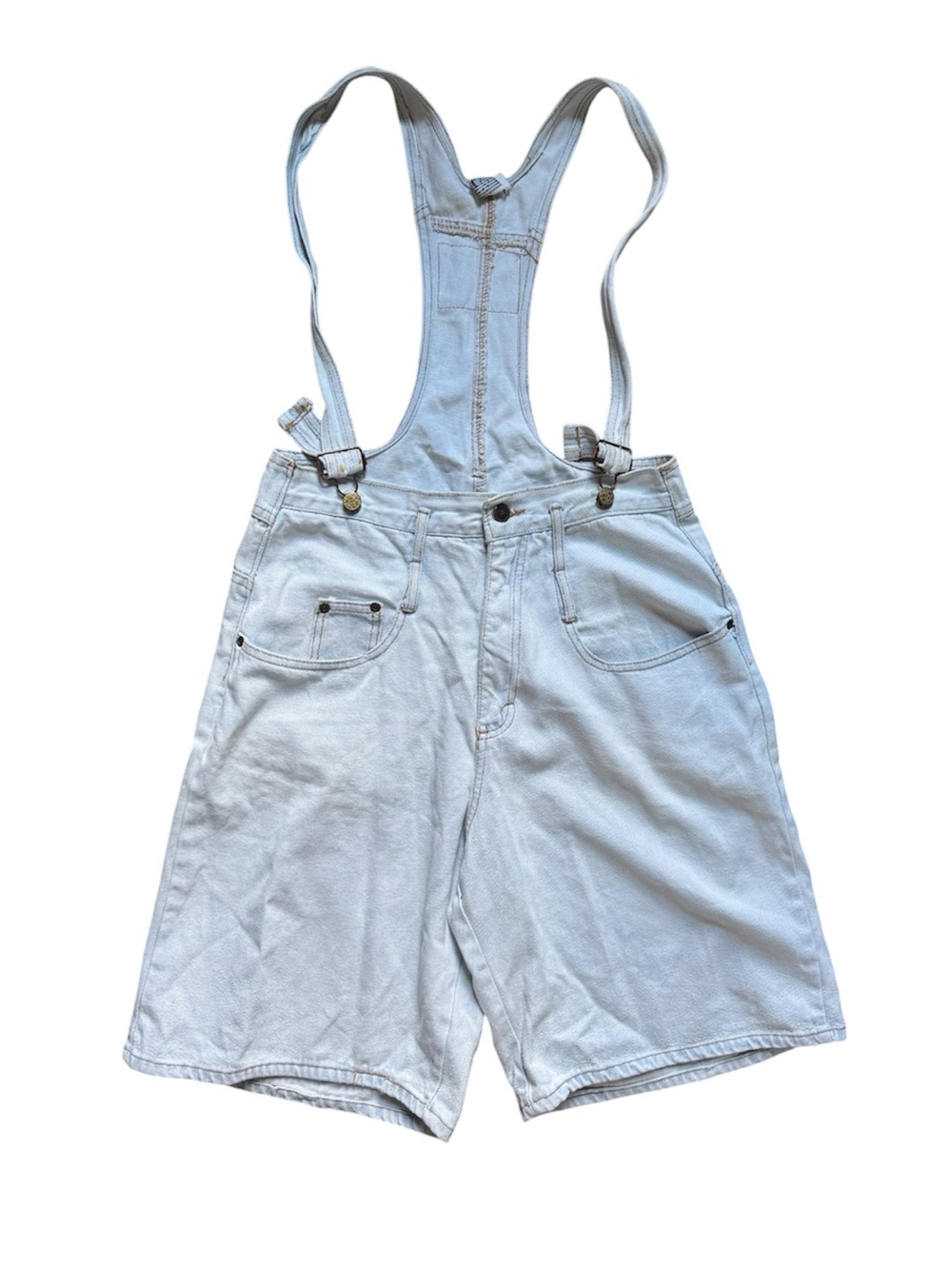 Vintage 90s LEI Light Blue Denim Short Overalls M